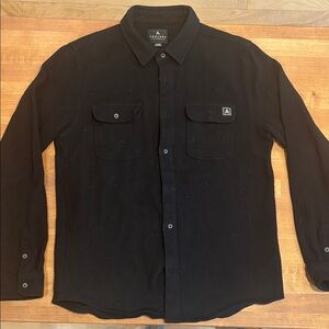 Venture Apparel Lake Tahoe - Black Button-Up Shirt - heavy recycled cotton